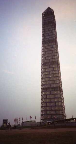 Washinton Monument, (celophane wrapped dildo)